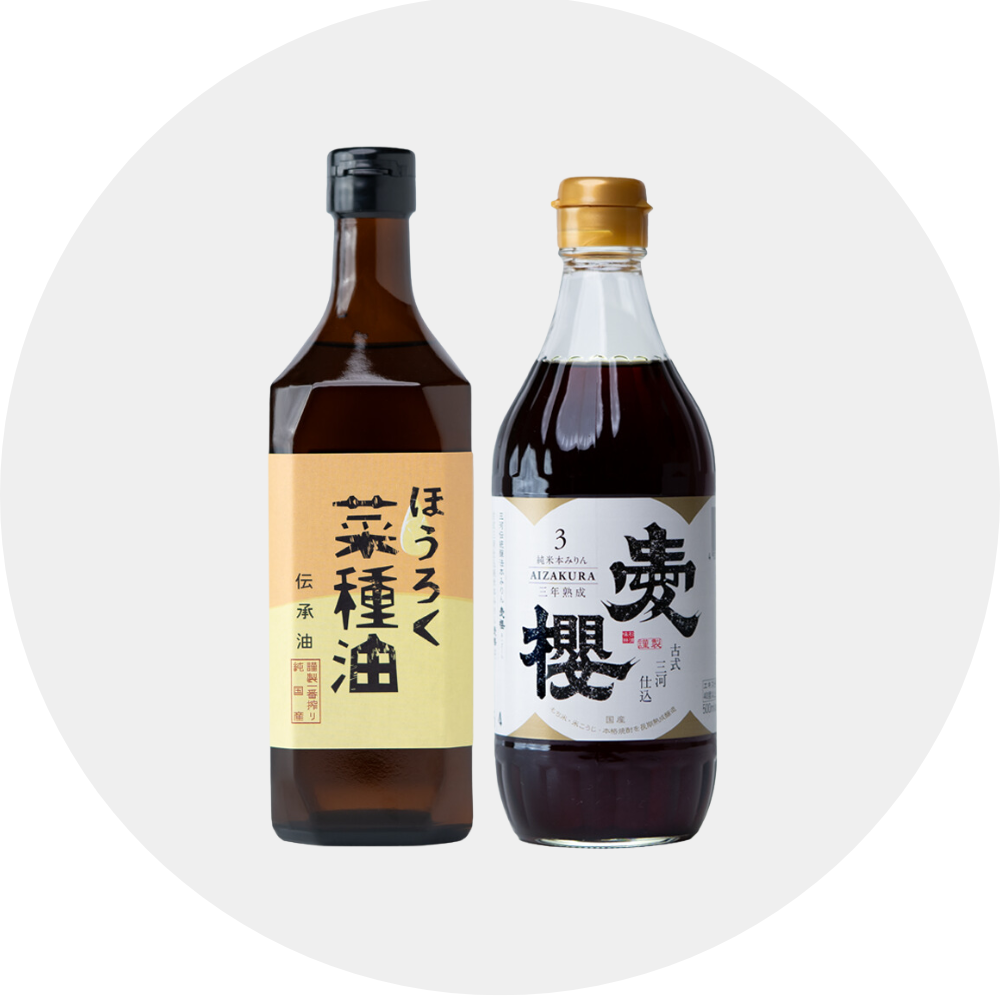 ほうろく菜種油 伝承 460g / 愛櫻 純米本みりん三年熟成500mℓ  セット